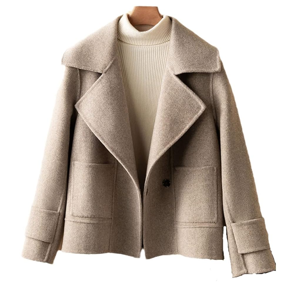 Amazon.com: Loose Short Double Sided Cashmere Jacket Women
